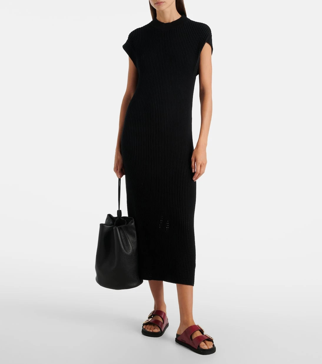 Varley - Cheston pointelle cotton midi dress