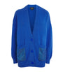 William Sharp Blue Cashmere Crystal-Embellished Cardigan