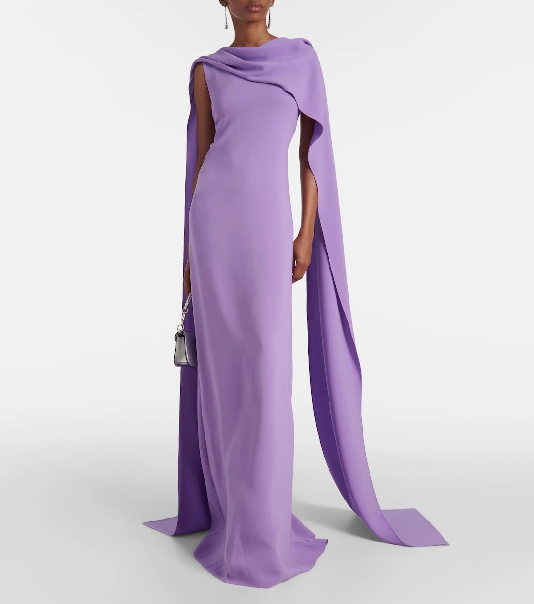 Oscar de la Renta - Caped silk-blend georgette gown