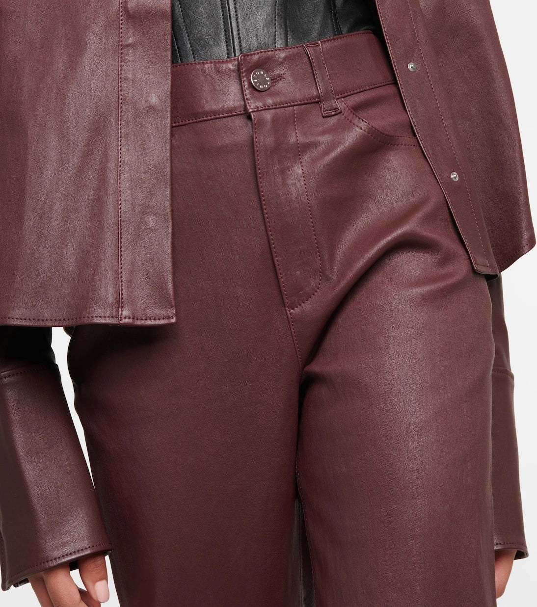 Stouls - Terry high-rise straight leather pants