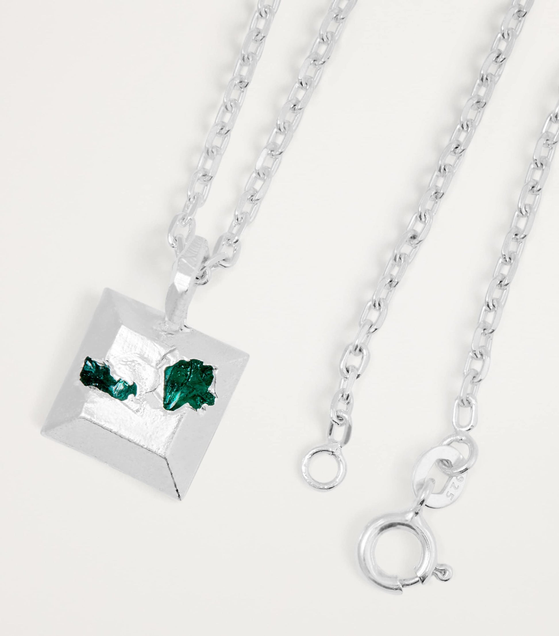 Sterling Silver and Emerald Necklace