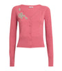 Pink Embellished Cropped Cardigan