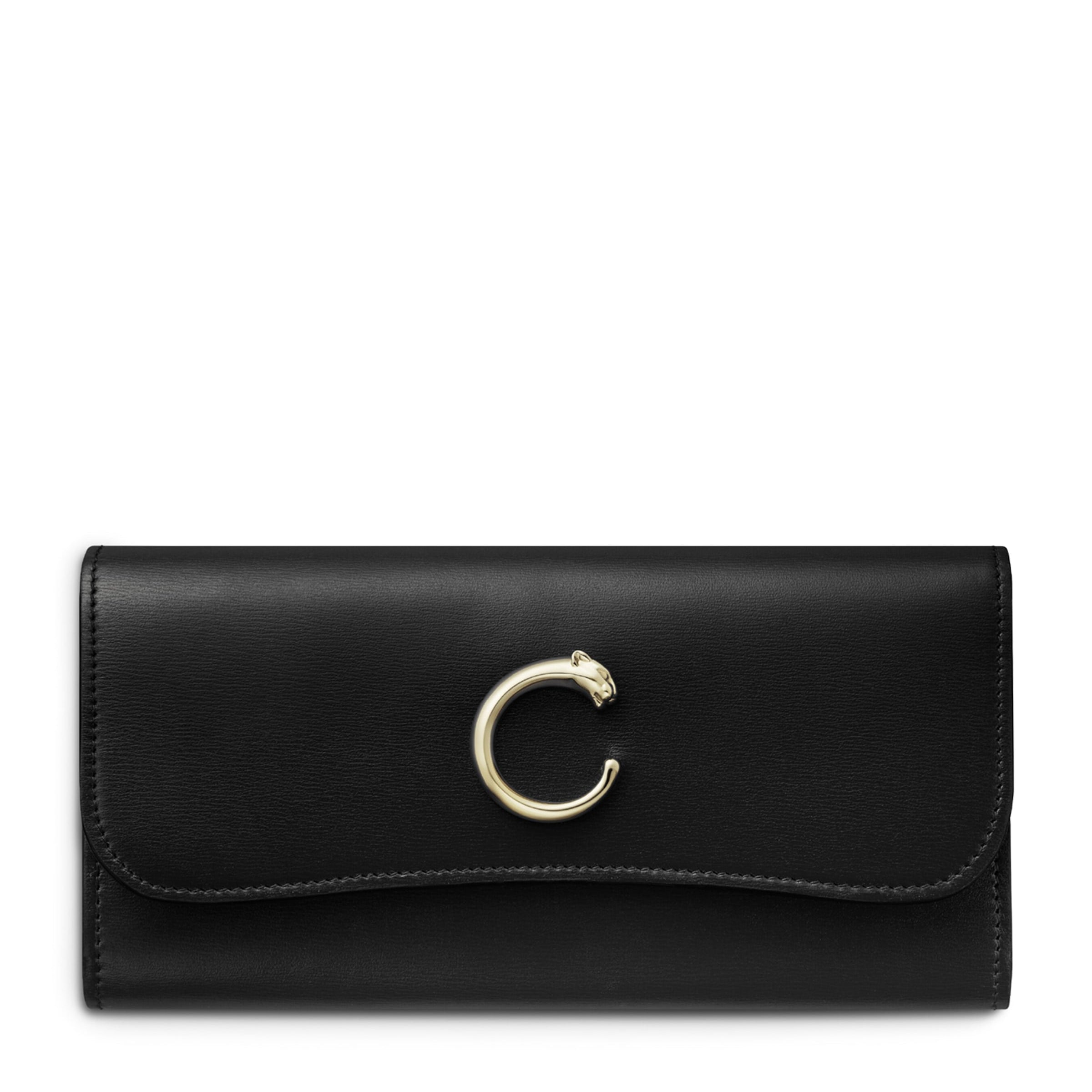 Black Calfskin Panthère de Cartier Wallet