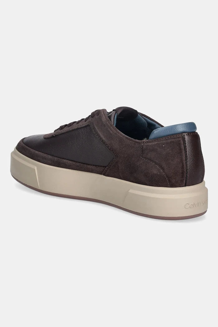 Кожени маратонки Calvin Klein BASKET CUPSOLE LACEUP LTH-NU