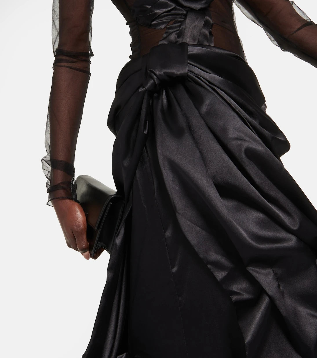 Acne Studios - Bow-detail satin maxi skirt