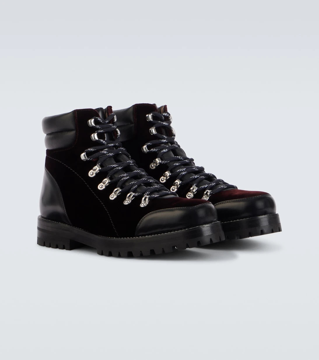Manolo Blahnik - Janka leather-trimmed velvet combat boots
