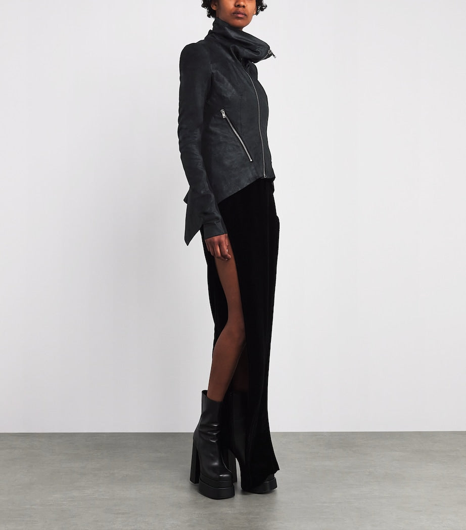 Rick Owens Black Naska Leather Jacket