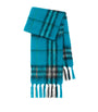 Blue Mohair-Wool Check Scarf