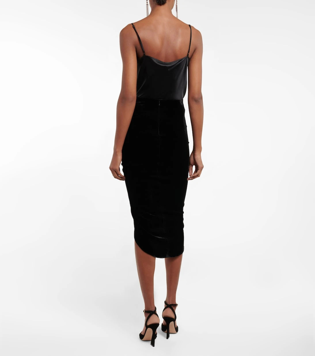 Veronica Beard - Ari embellished velvet midi skirt