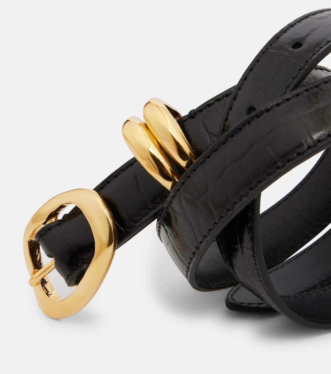 Amanu - Tugela croc-effect leather belt