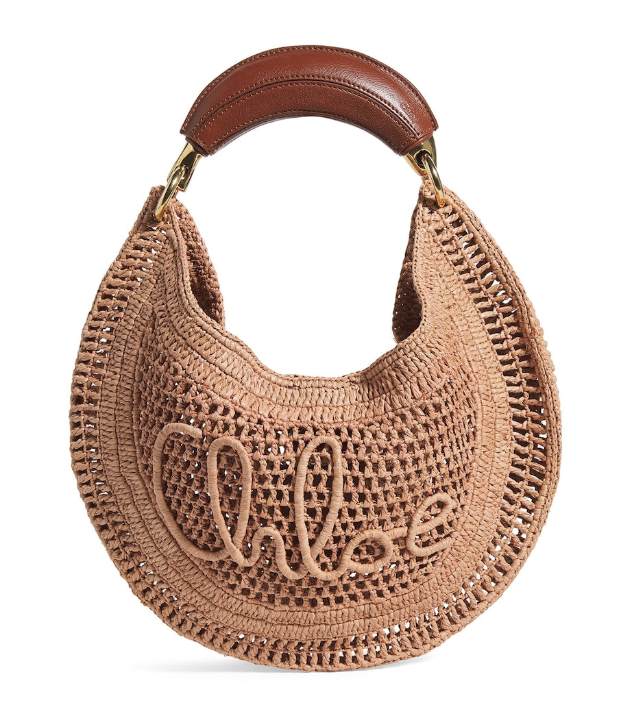 Chloé Raffia Summer Banana Shoulder Bag