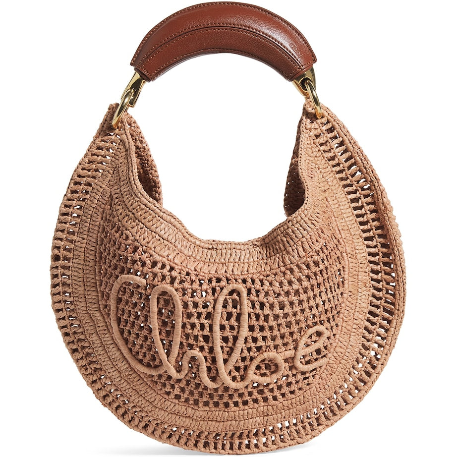 Chloé Raffia Summer Banana Shoulder Bag