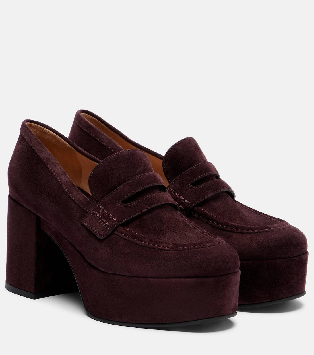 Gianvito Rossi - Jenna suede platform penny loafers