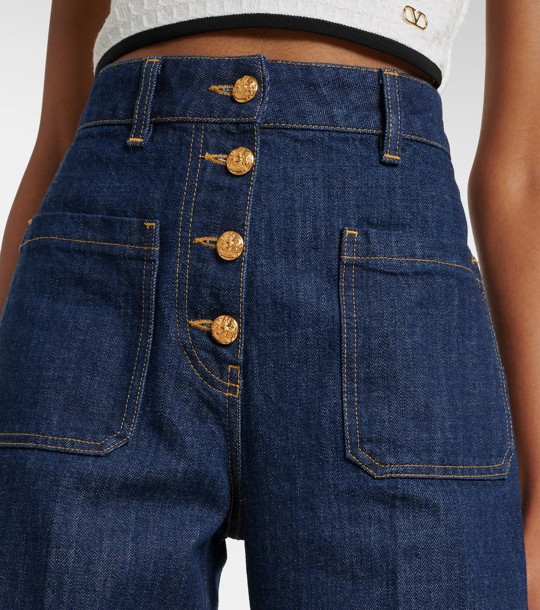 Valentino - High-rise flared jeans