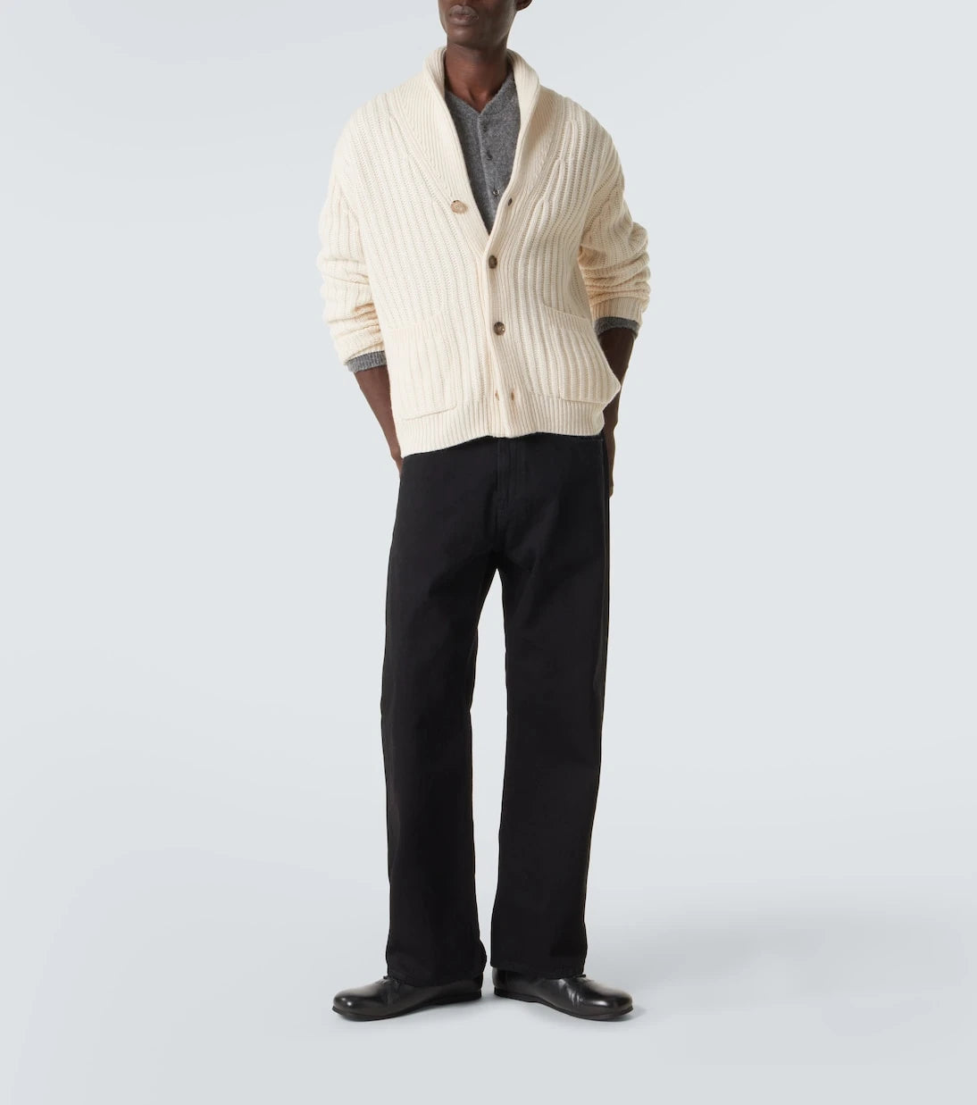 Allude - Ribbed-knit wool and cashmere cardigan