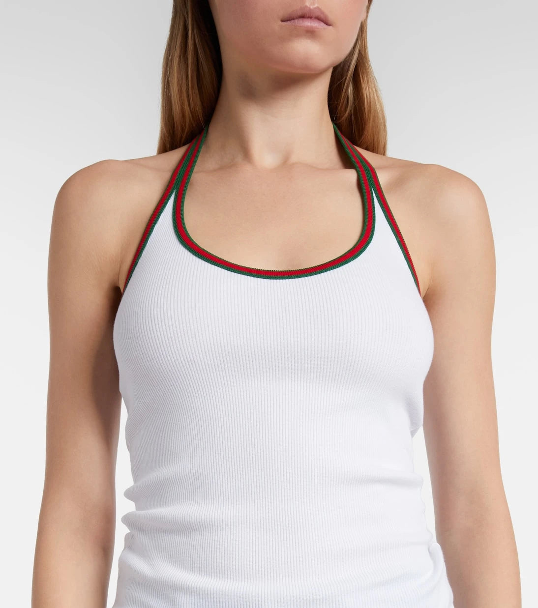 Gucci - Web Stripe cotton-blend jersey top