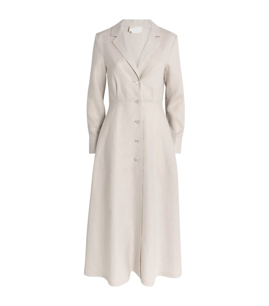 NOMADISSEM Beige Linen Surfrider Midi Shirt Dress