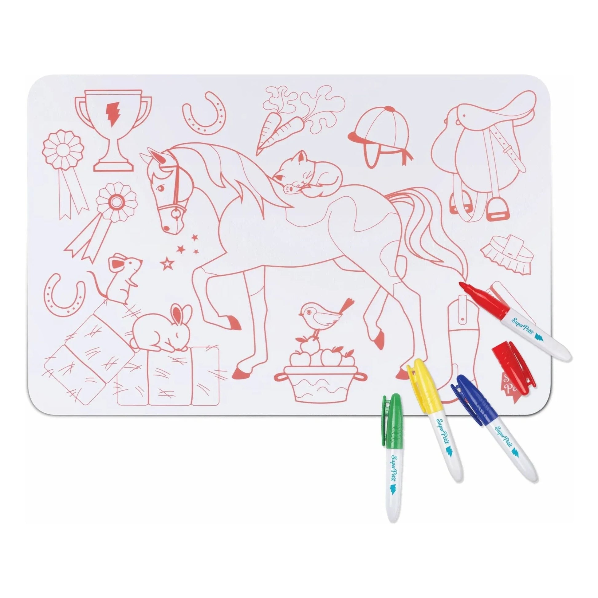 Superpetit - Pony mini coloring set with 4 markers