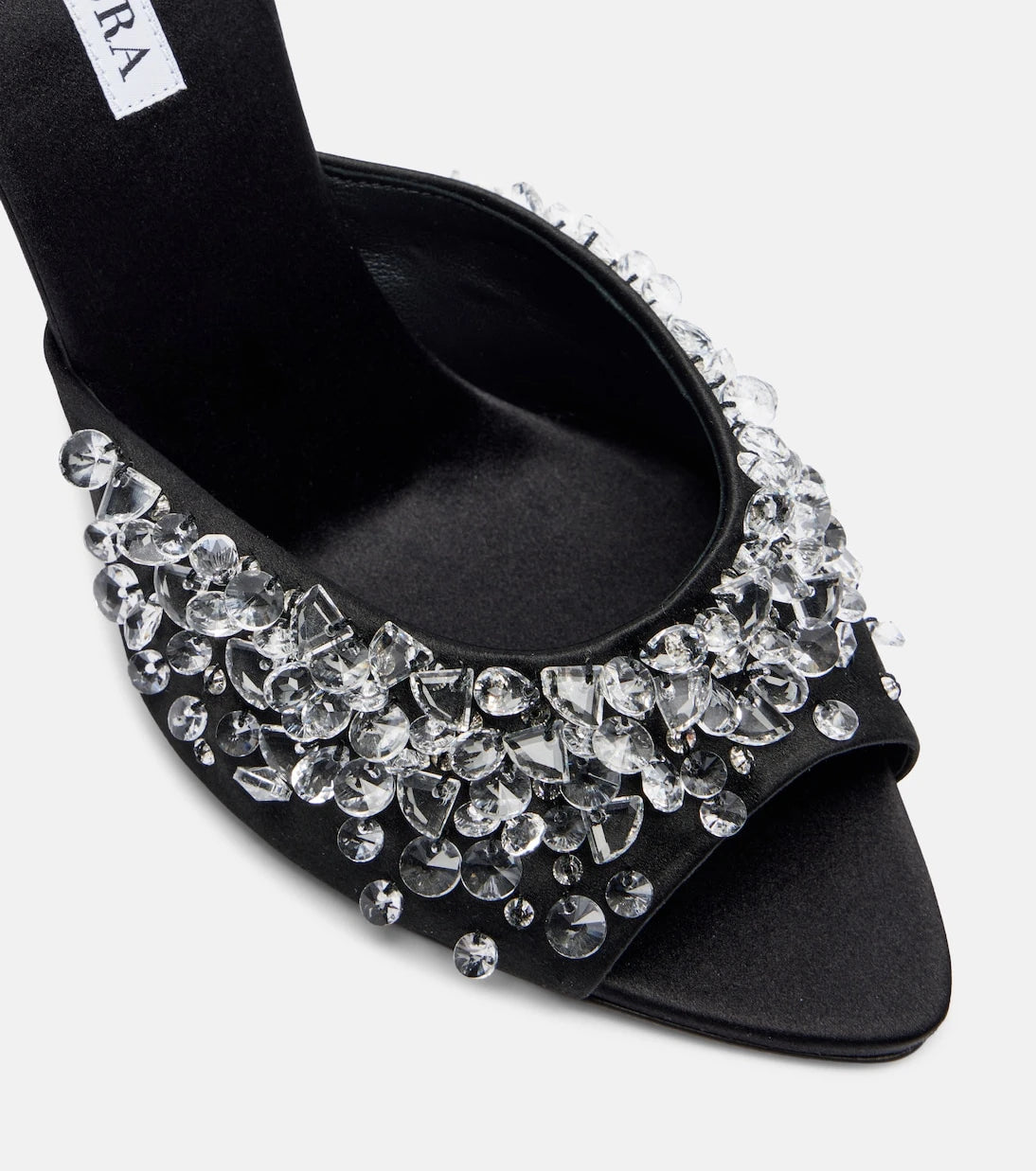 Aquazzura - حذاء ميول بيزو 85 من الساتان المزيّن