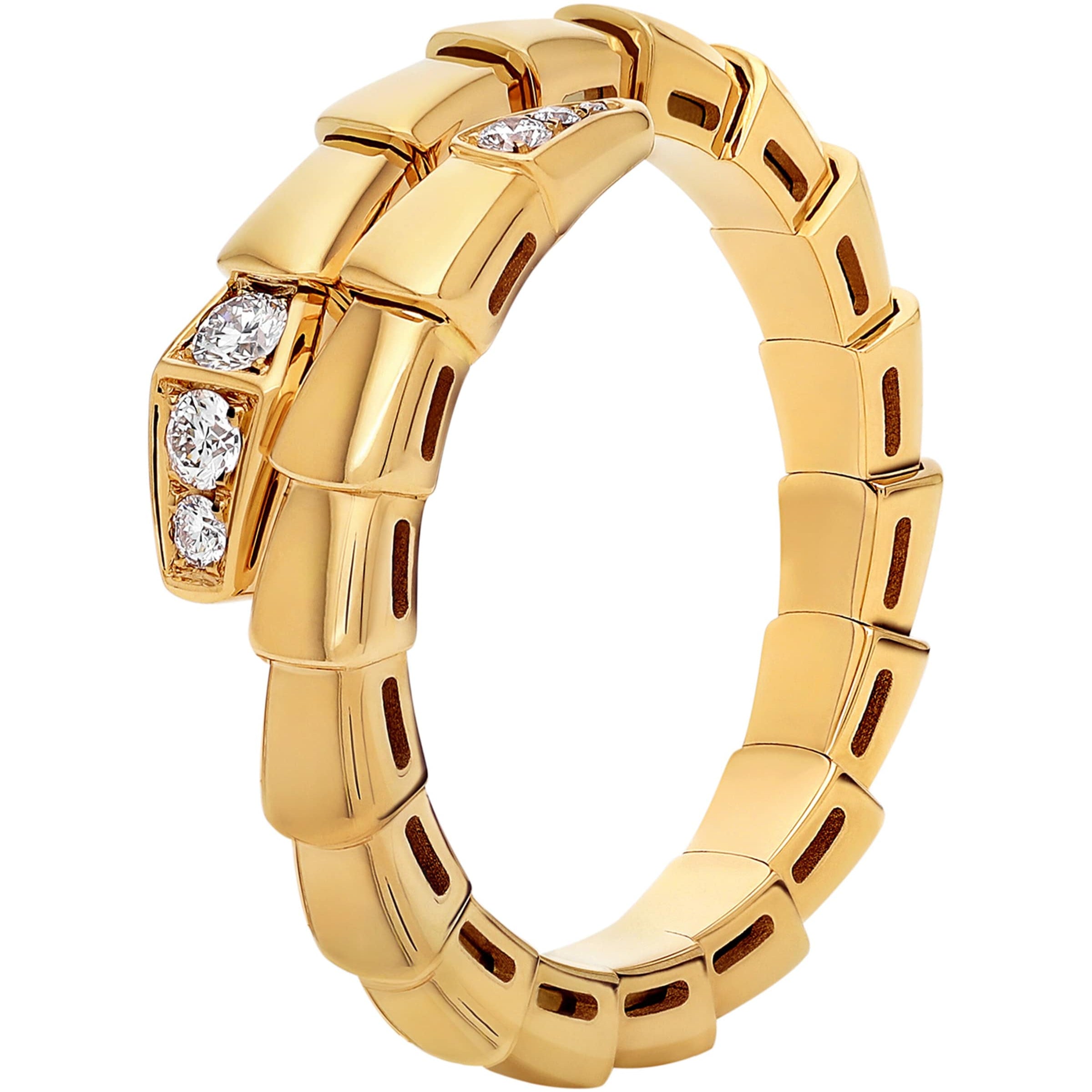 Bvlgari Yellow Gold and Diamond Serpenti Viper Ring