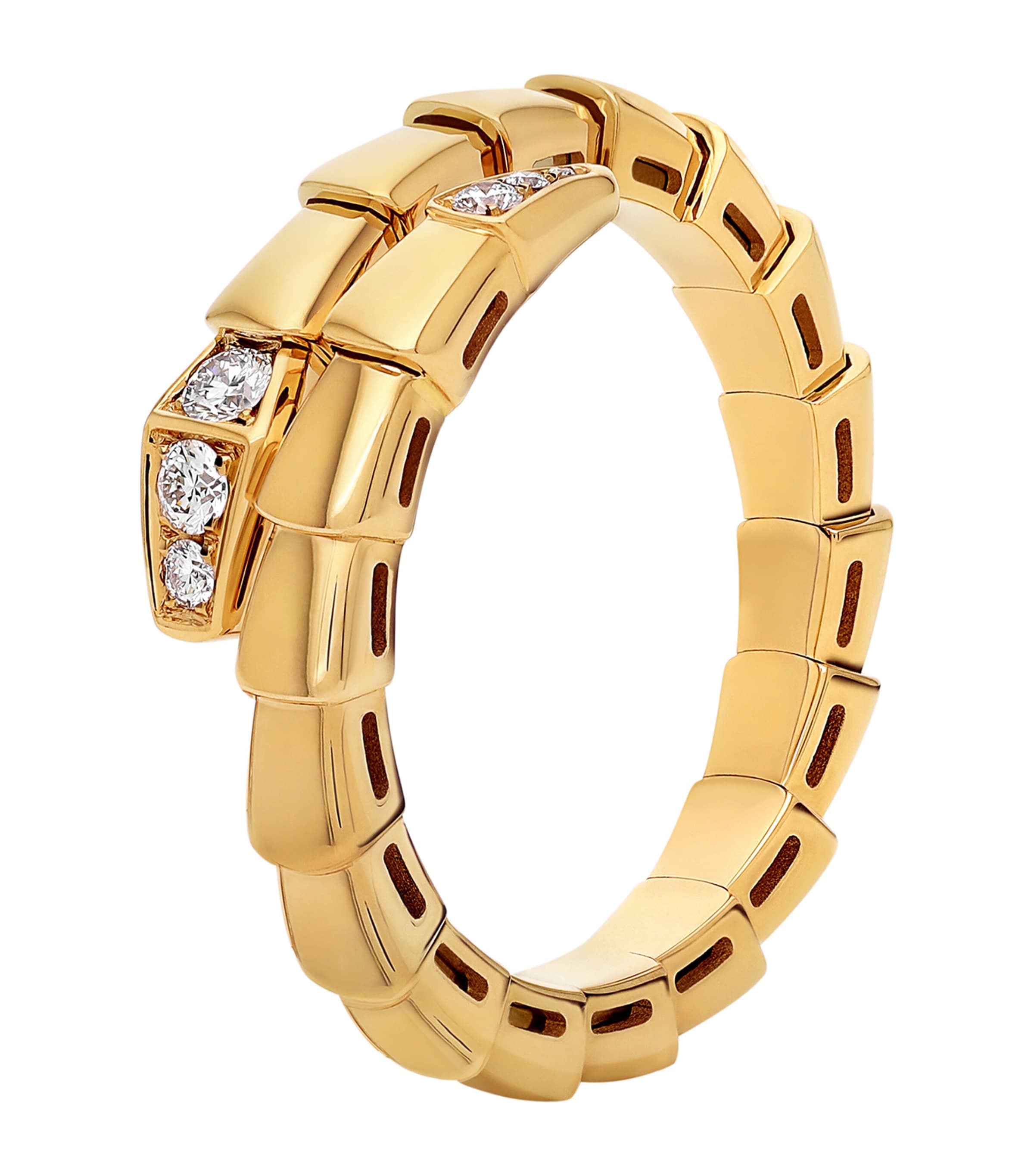 Bvlgari Yellow Gold and Diamond Serpenti Viper Ring