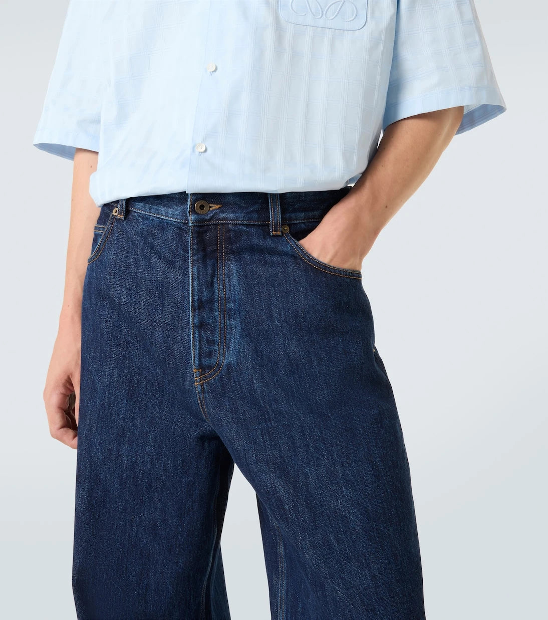 Loewe - Mid-rise barrel-leg jeans