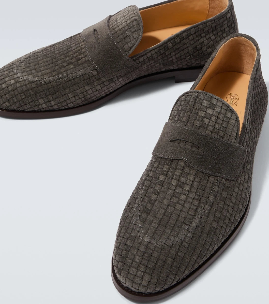 Brunello Cucinelli - Woven suede penny loafers