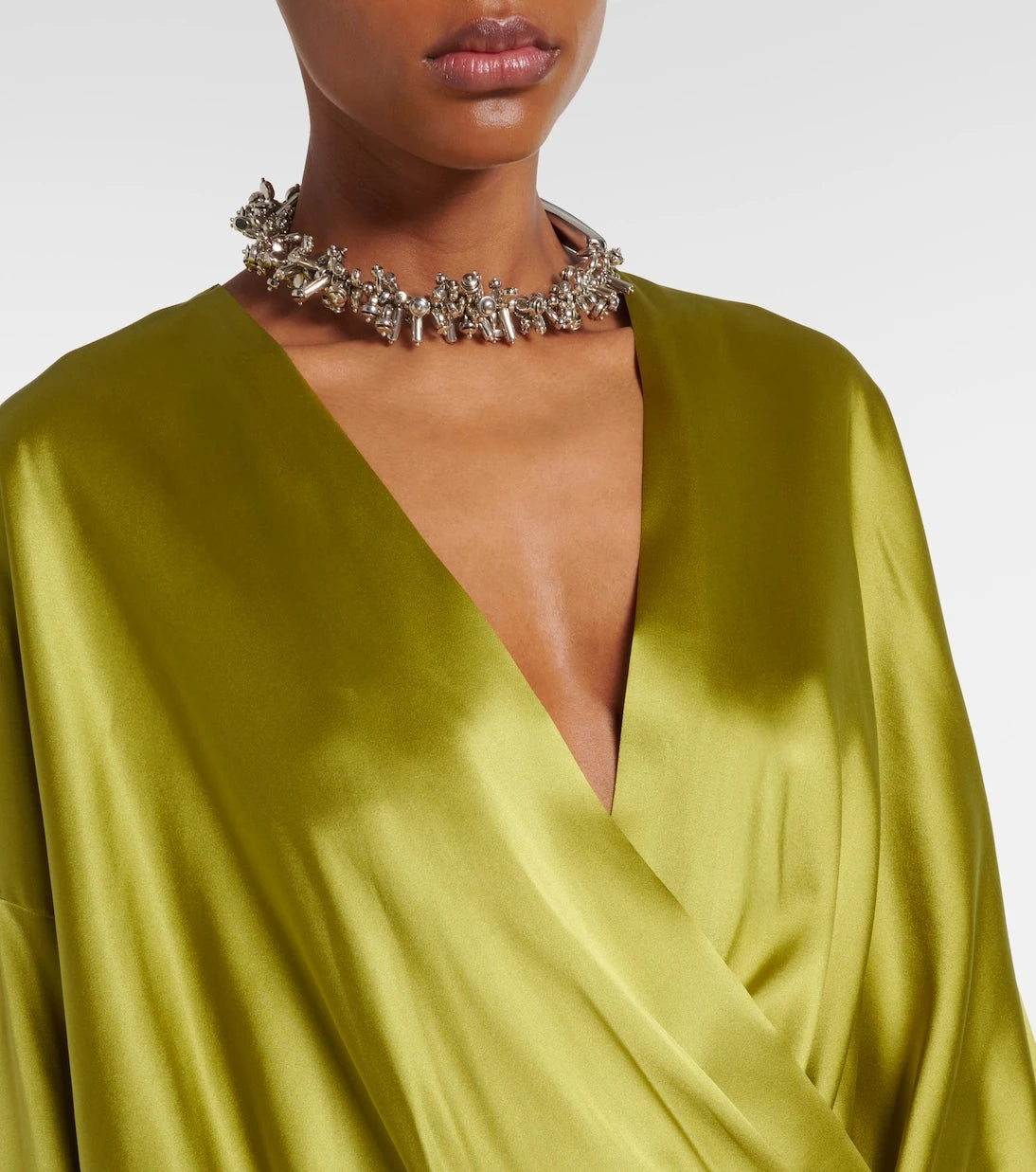 Dries Van Noten - Draped silk-blend satin blouse