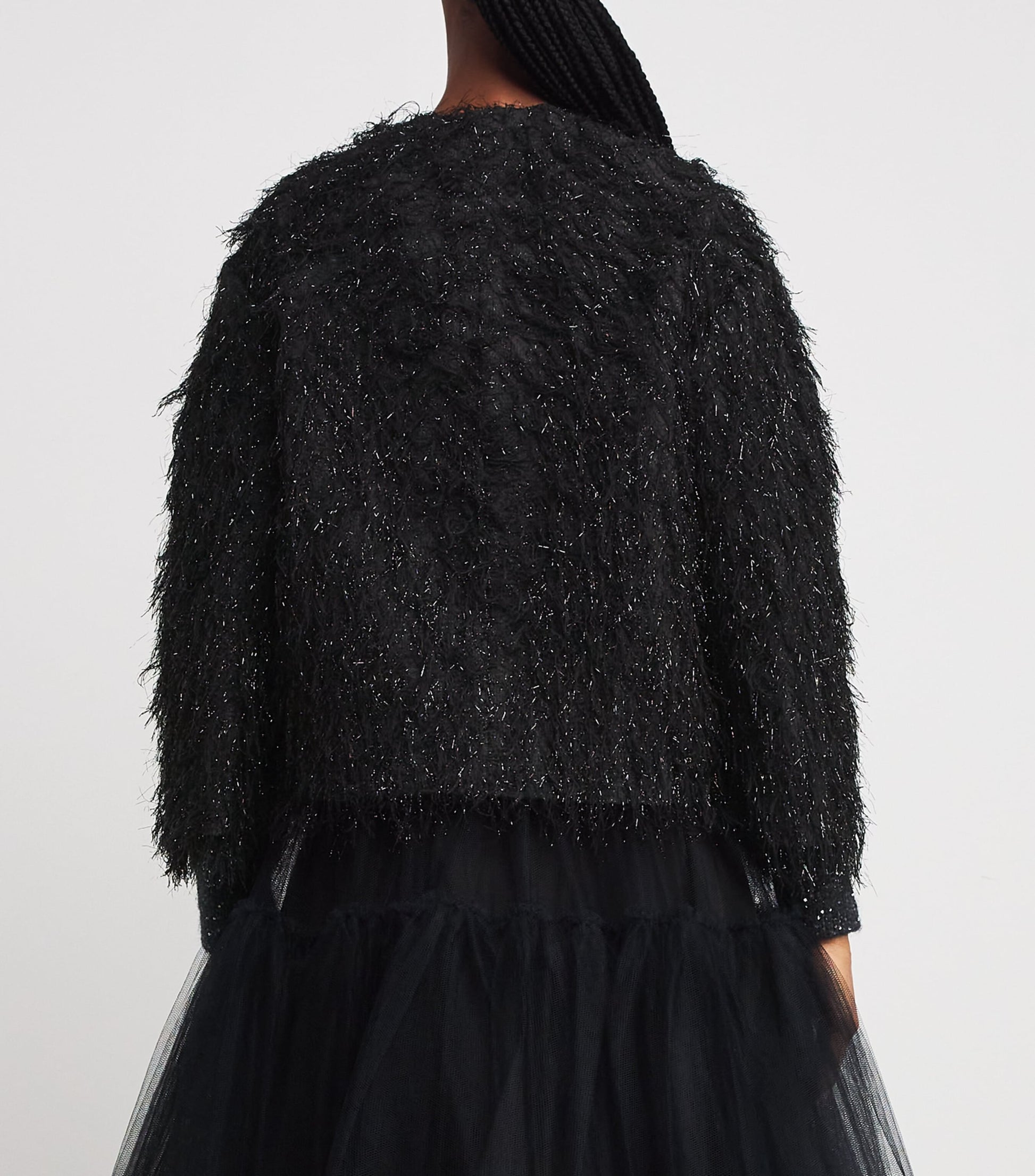 Erdem Black Fil Coupé Cropped Jacket