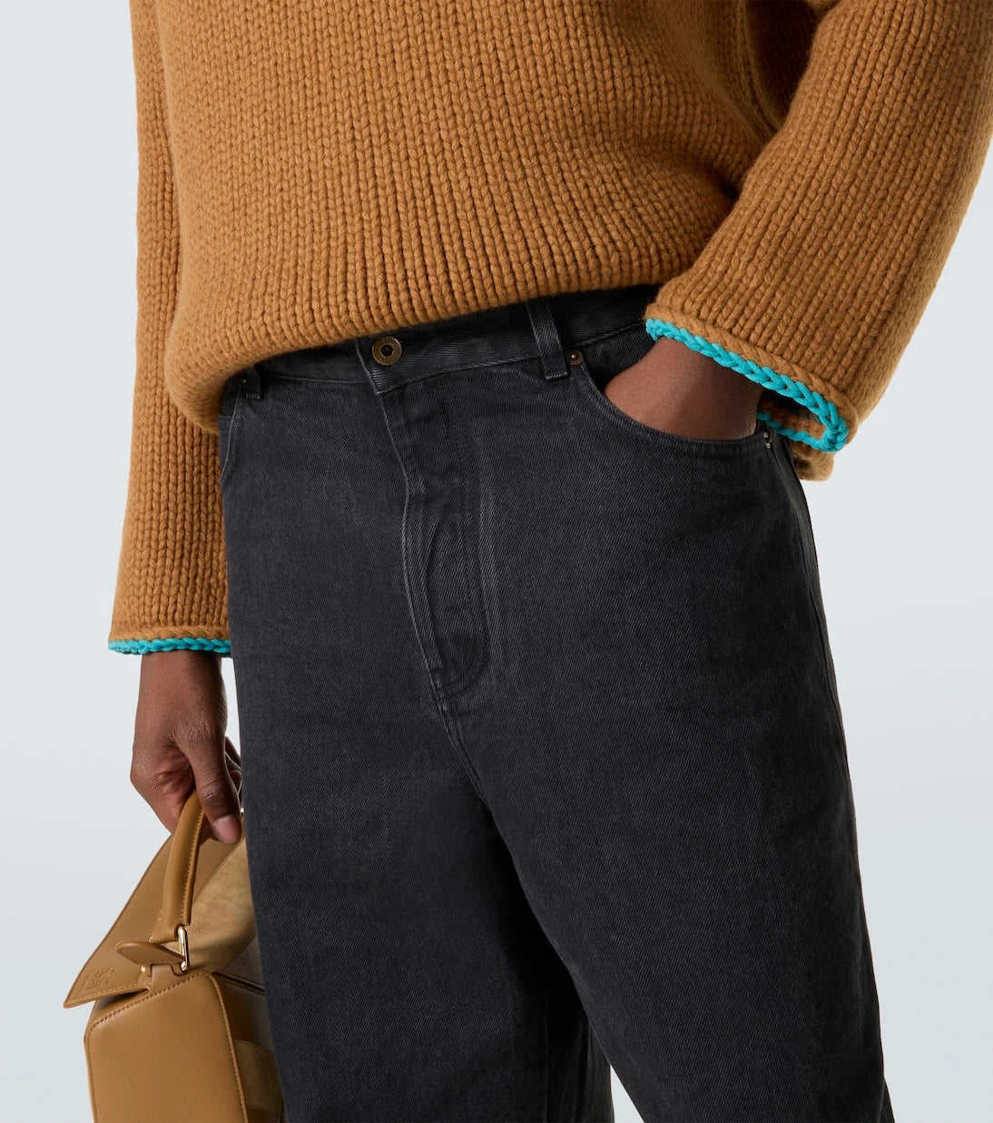 Loewe - بنطال جينز بقصة أرجل واسعة بشعار Anagram