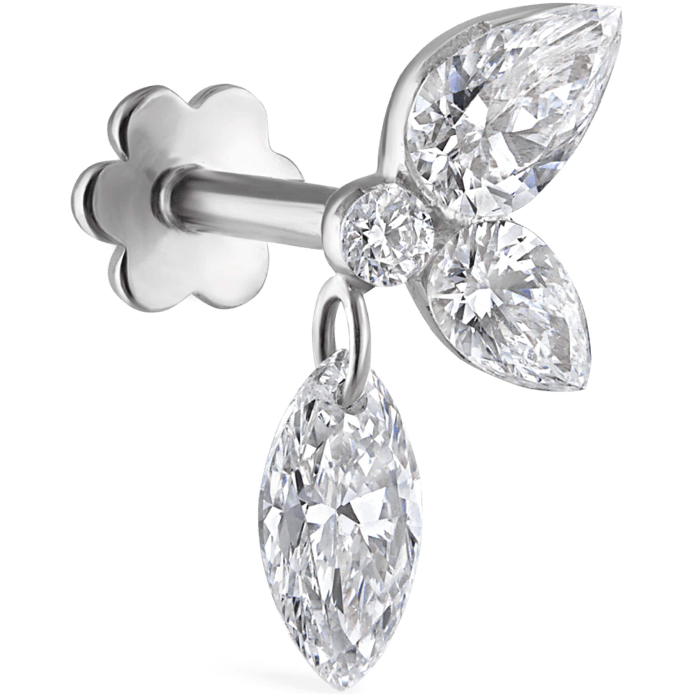 Maria Tash Grand Marquise Pear Diamond Echo Earring (Direction A, 10.5mm)