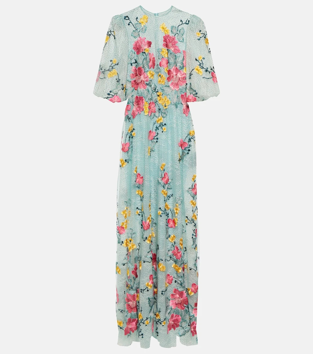 Costarellos - Liana embroidered Chantilly lace gown
