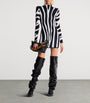 Balmain Black Knitted Zebra Mini Dress
