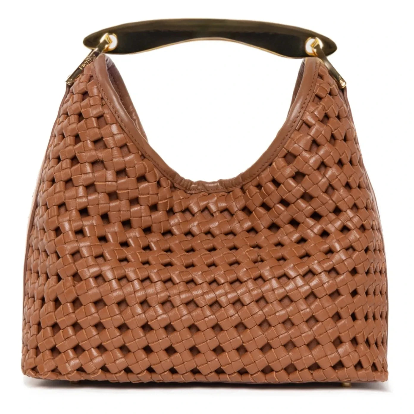 Elleme - Small Boomerang Braided Leather Bag | Cognac