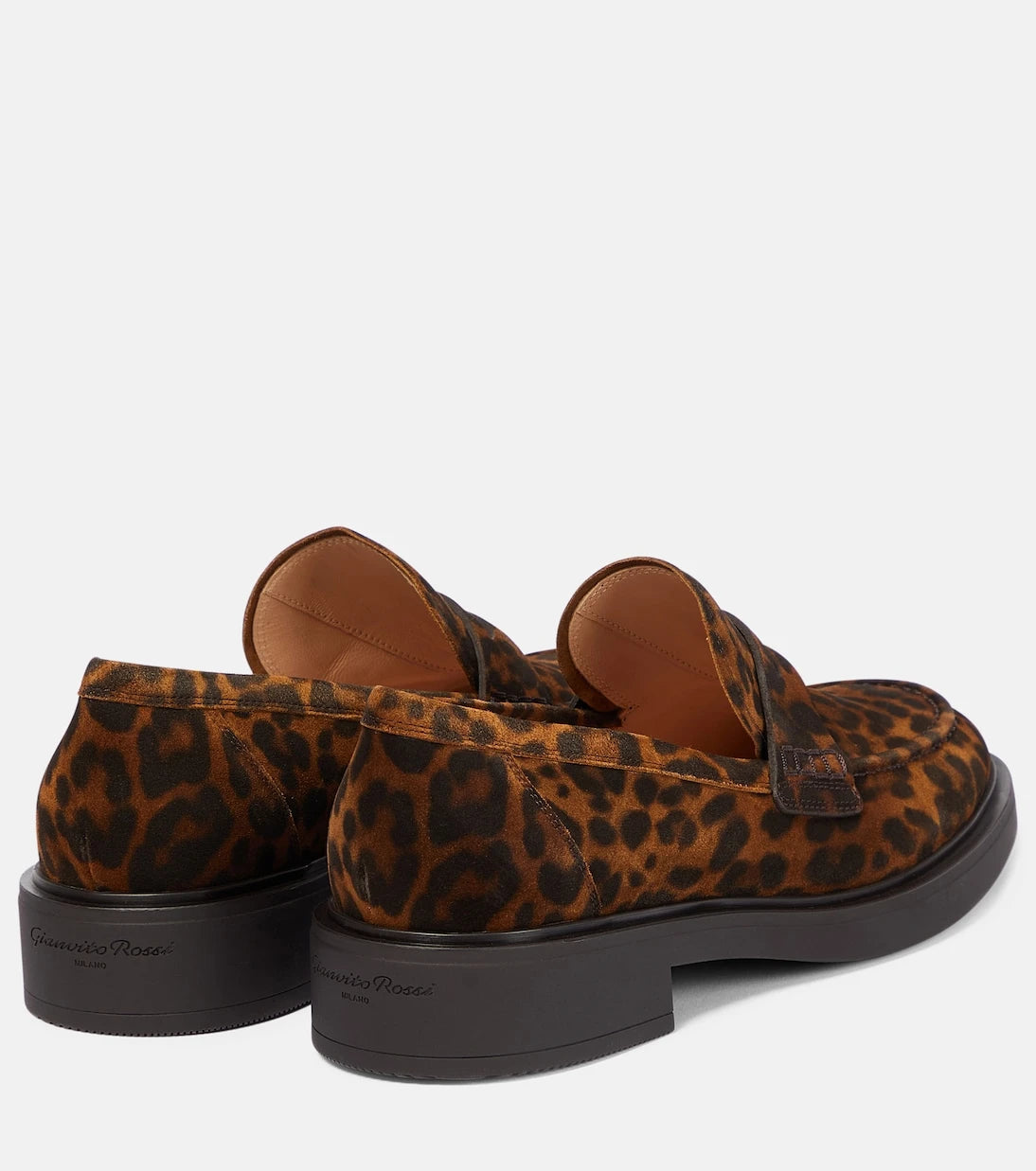 Gianvito Rossi - Harris leopar desenli süet loafer