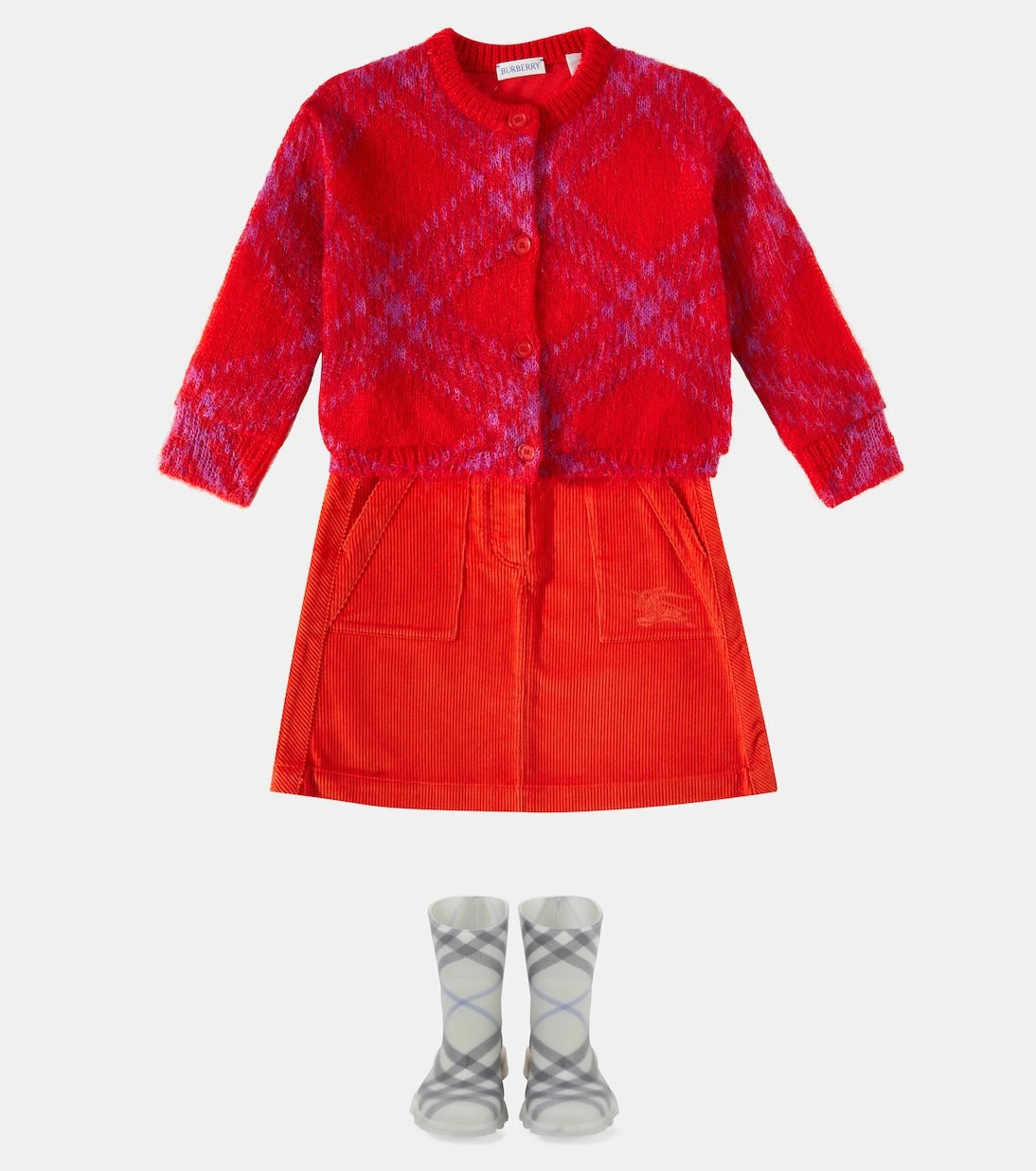 Burberry Kids - Burberry Check wool-blend cardigan