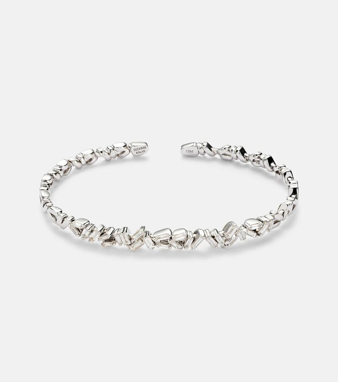 Suzanne Kalan - 18kt white gold cuff bracelet with white diamonds