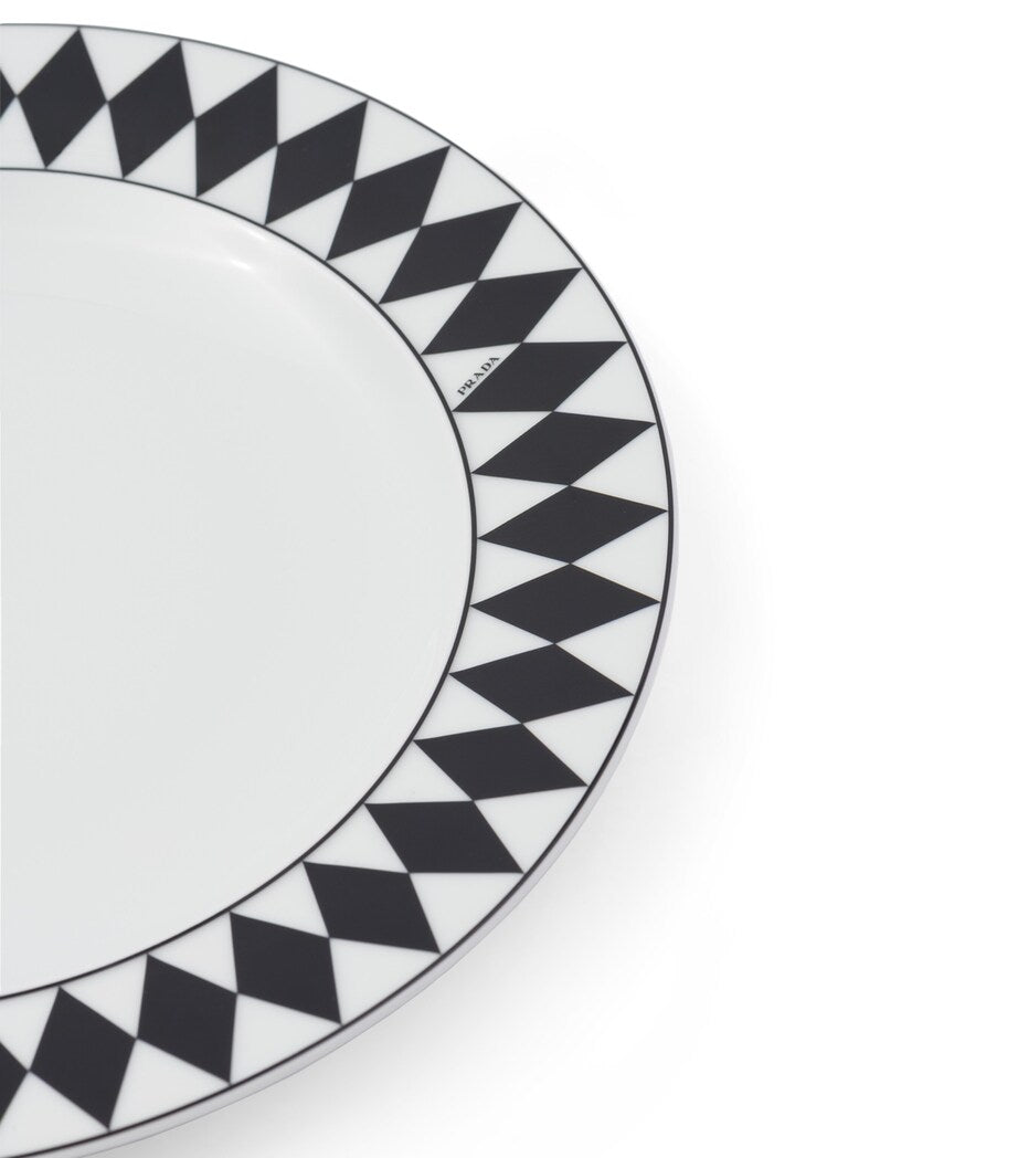 Prada Set of 2 Chequerboard Dinner Plates (25cm)