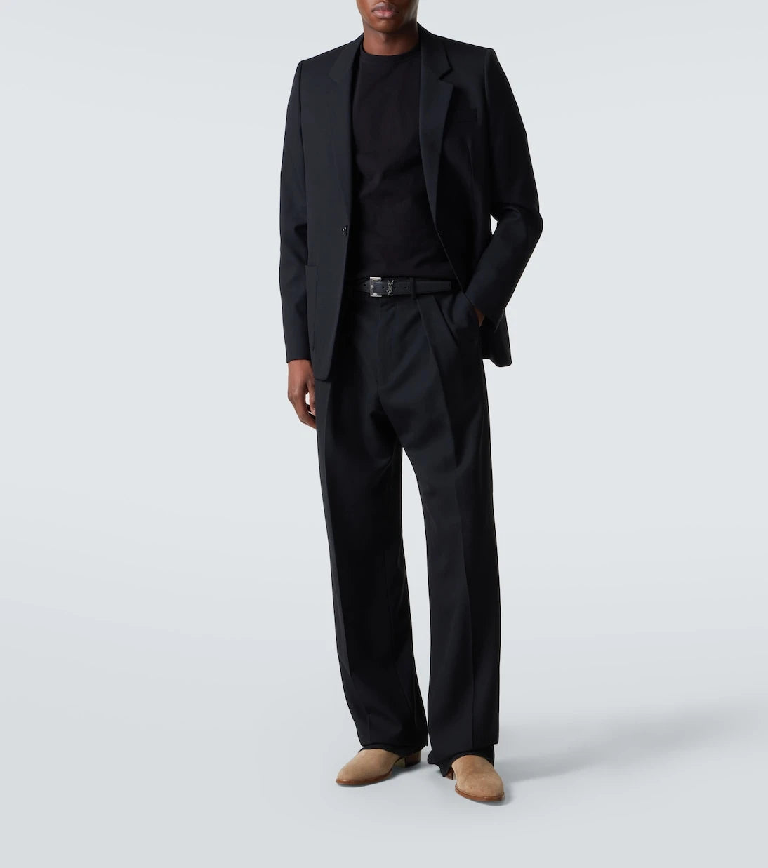 Saint Laurent - Cropped cotton jersey T-shirt