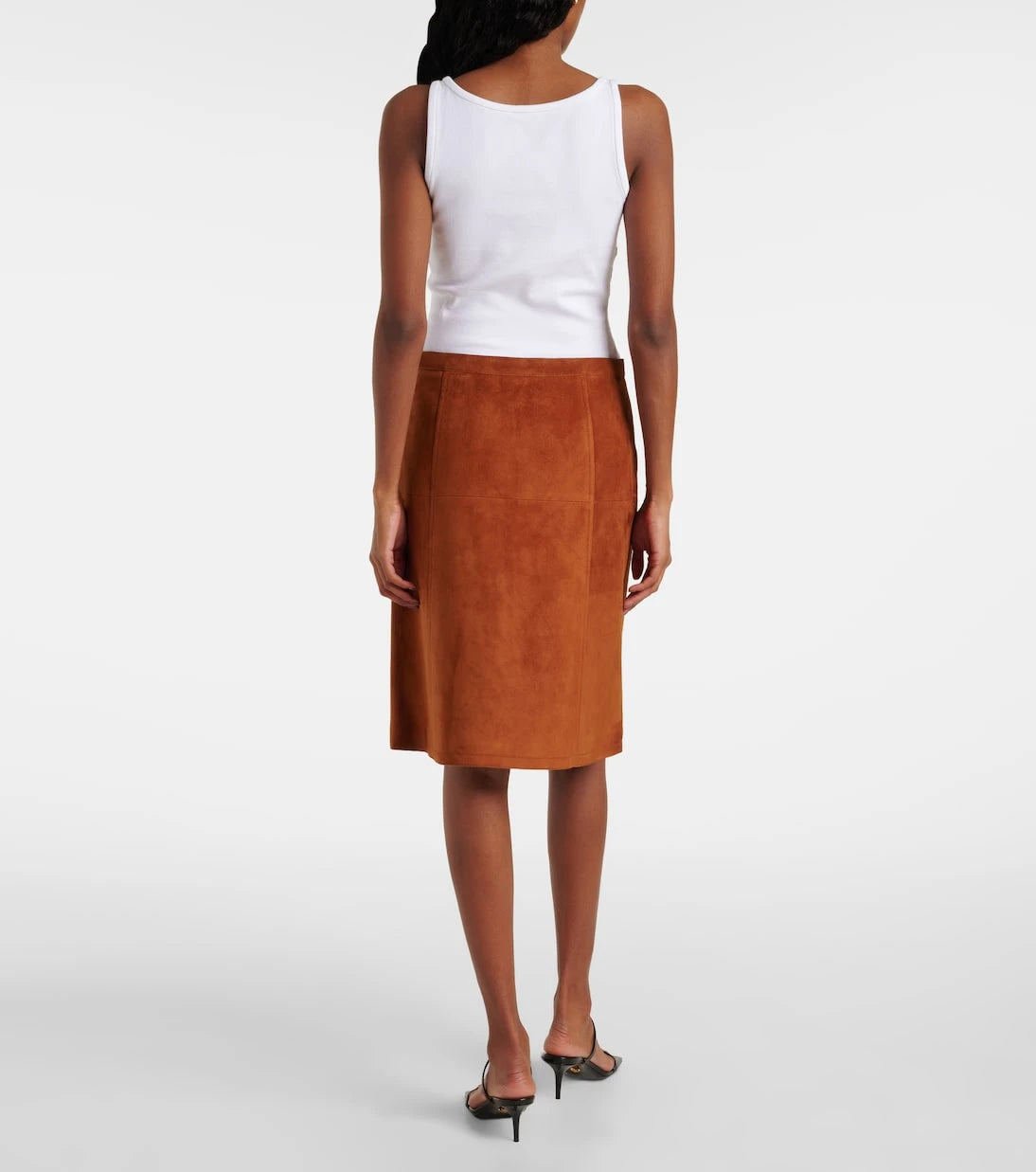 Versace - Suede midi skirt