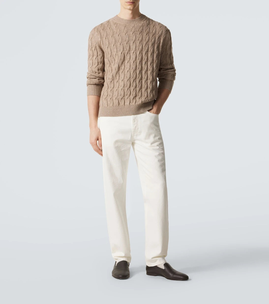 Zegna - سترة محبوكة من الكتان والكشمير والحرير