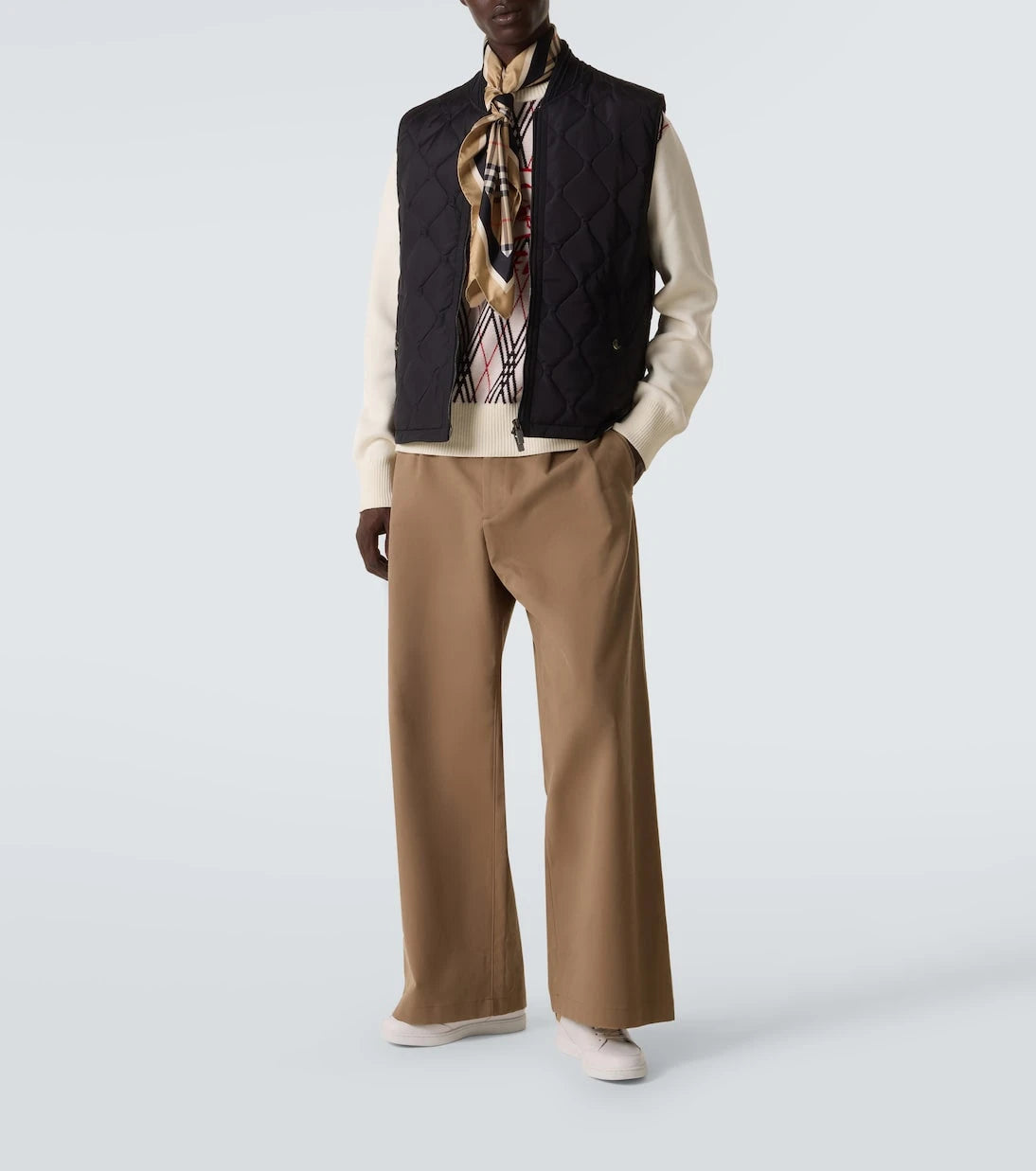 Burberry - Set Burberry Check leather sneakers