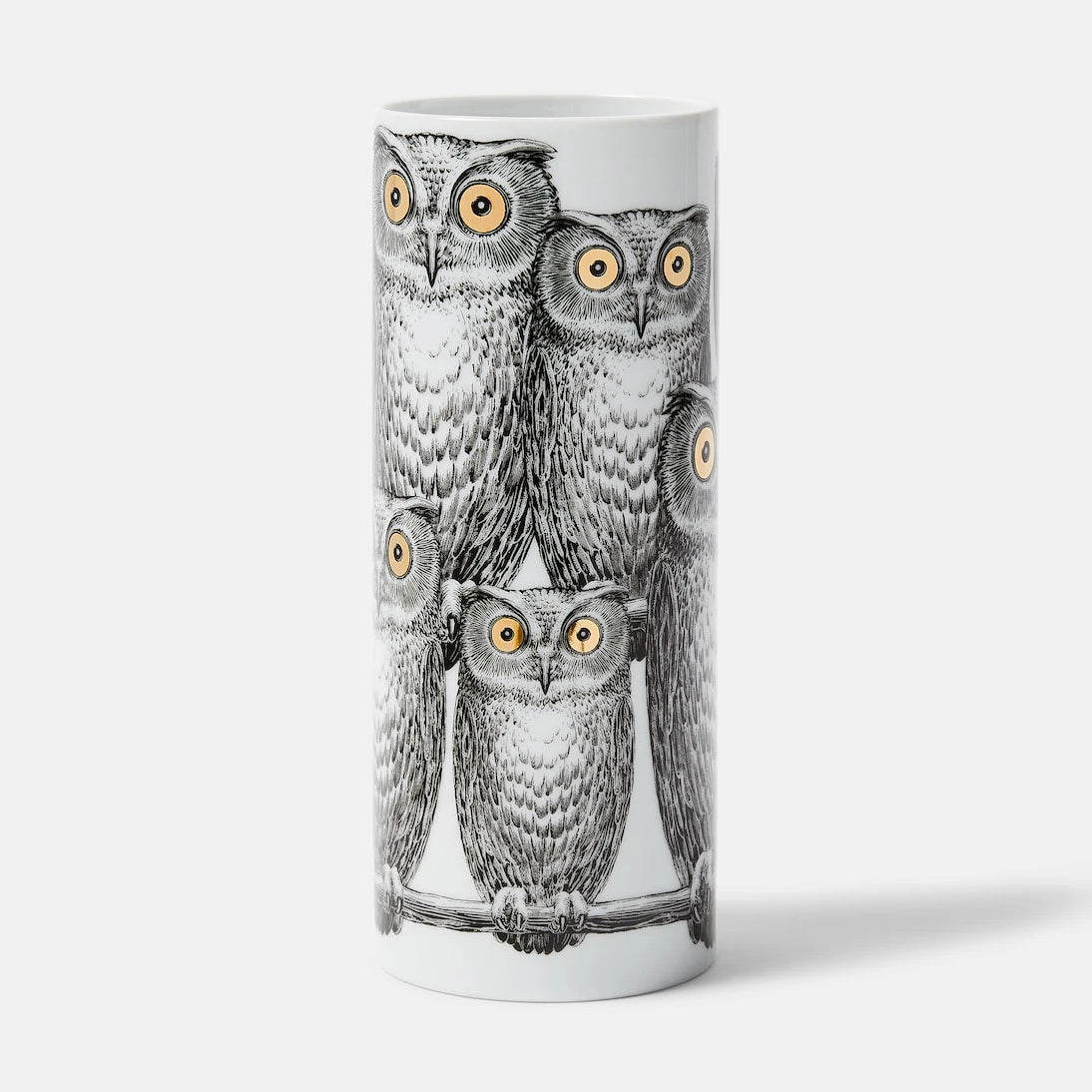 Fornasetti - Civette Small porcelain vase