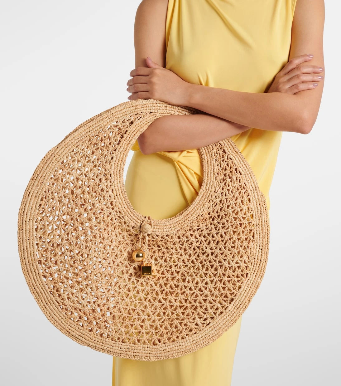 Jacquemus - Spiaggia raffia tote bag