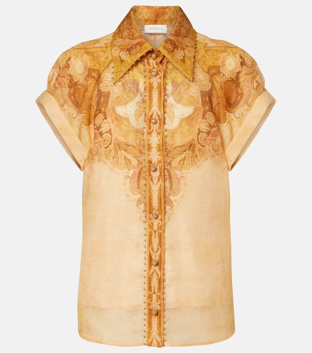 Zimmermann - Como paisley linen and silk blouse