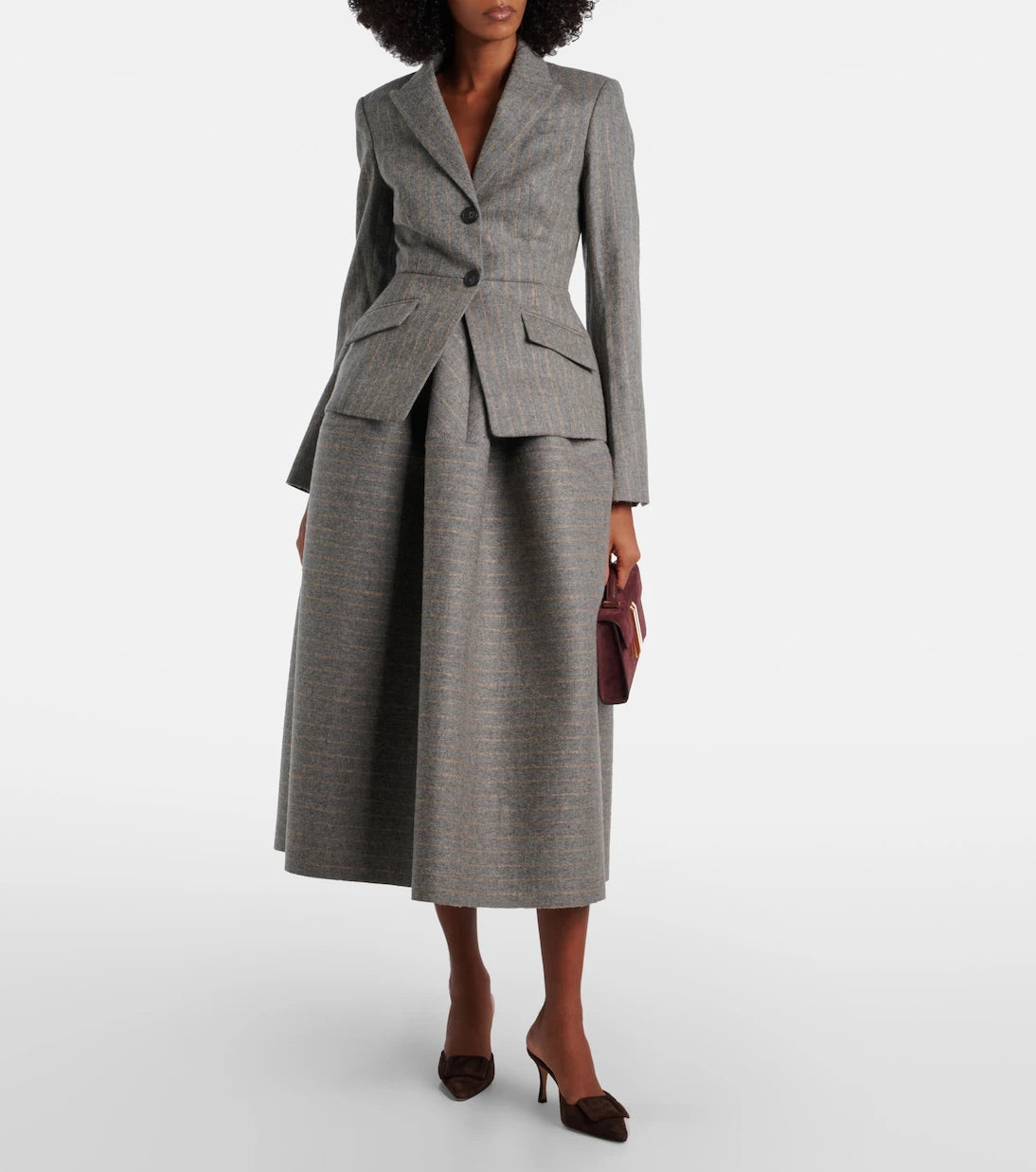 Erdem - Pinstripe wool and mohair blazer