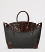 Ralph Lauren Collection Grey Wool-Alligator Soft Ricky 33 Top-Handle Bag