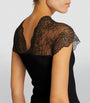 Lace-Trim T-Shirt BLACK