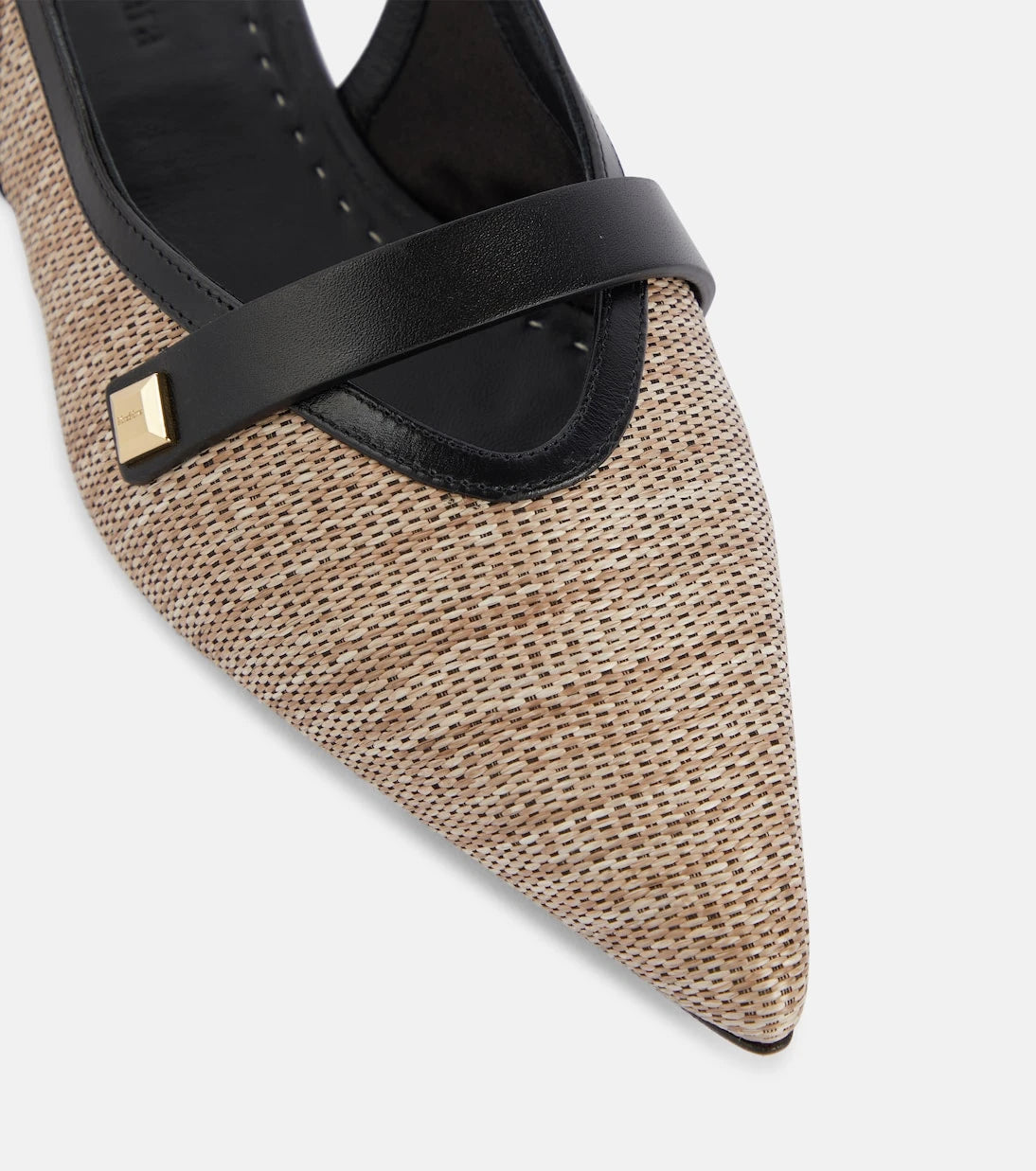 Max Mara - Leather-trimmed slingback flats