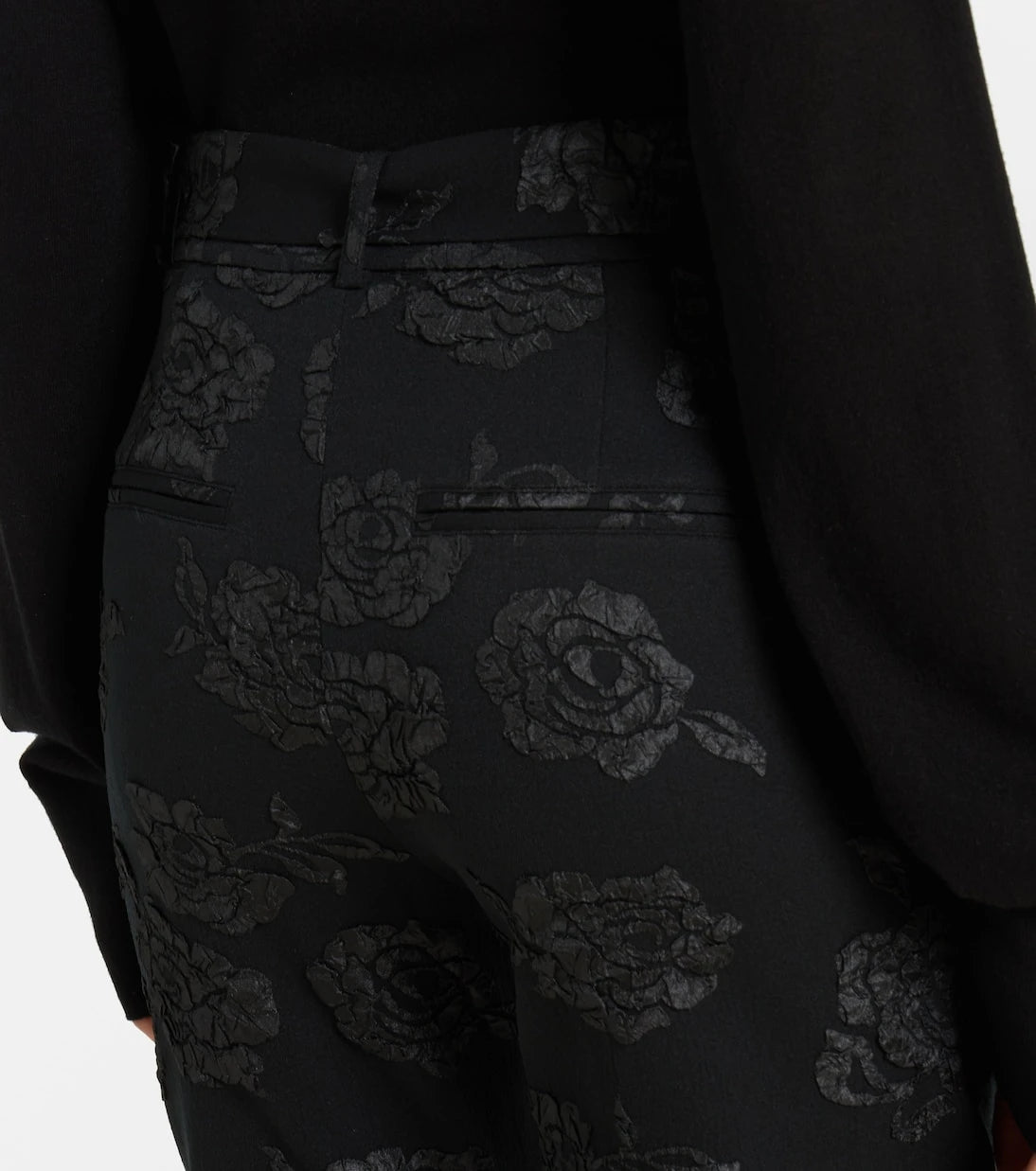 Rotate - Floral jacquard capri pants